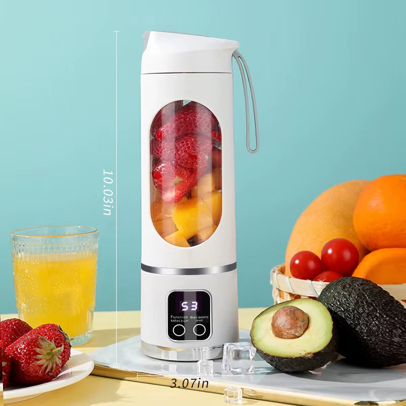 1 Small Portable Blender and Juicer - Rechargeable via USB, Personal Wireless Blender with Stainless Steel Blades