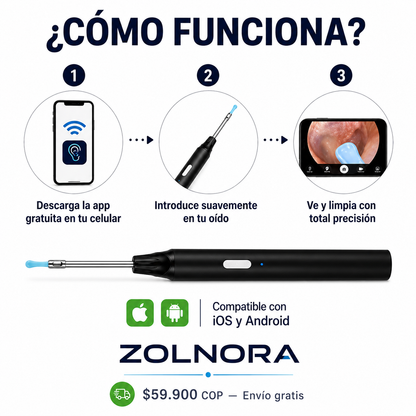 Otoscopio HD WiFi — Ve tu oído en tiempo real