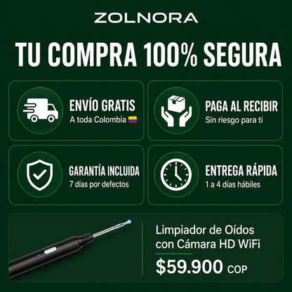 Otoscopio HD WiFi — Ve tu oído en tiempo real