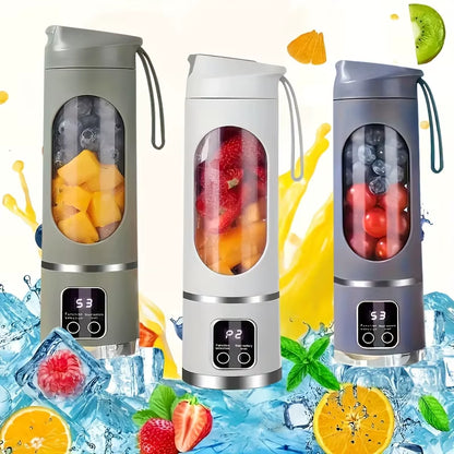 1 Small Portable Blender and Juicer - Rechargeable via USB, Personal Wireless Blender with Stainless Steel Blades